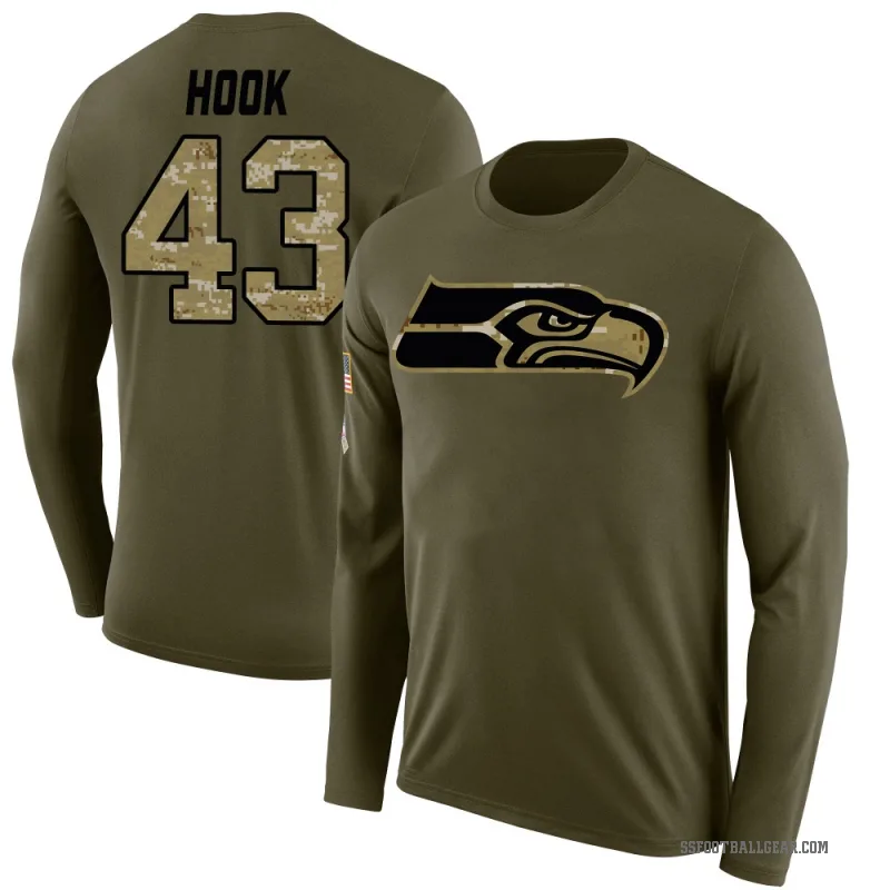 Maxen Hook Men's Olive Seattle Seahawks Salute to Service Sideline Long Sleeve T-Shirt