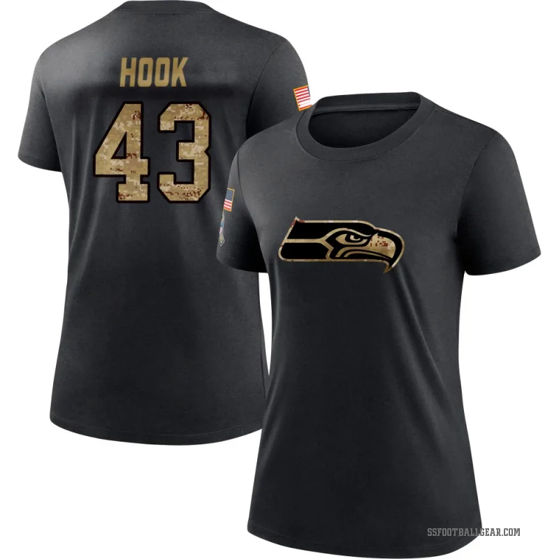 Maxen Hook Women's Black Seattle Seahawks 2020 Salute To Service Performance T-Shirt