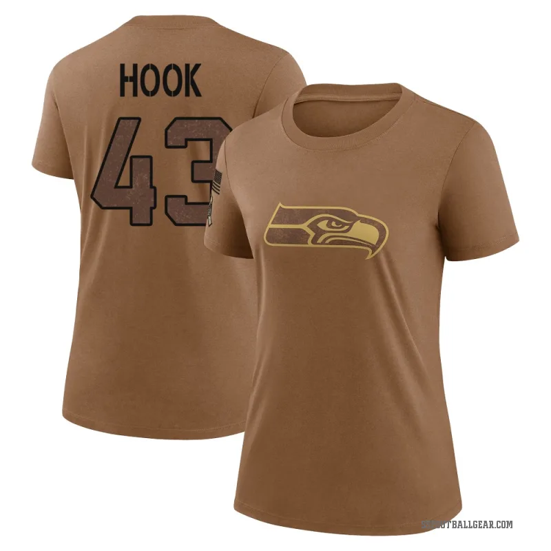 Maxen Hook Women's Brown Seattle Seahawks 2023 Salute To Service Performance T-Shirt