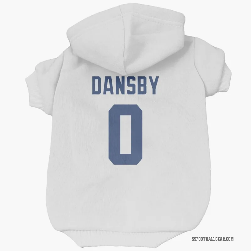 Michael Dansby  White Seattle Seahawks  Cat & Dog Pet Hoodie