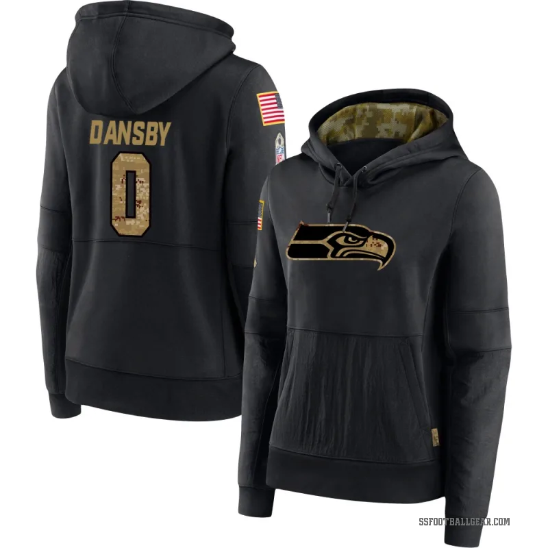Michael Dansby Women's Black Seattle Seahawks 2020 Salute to Service Sideline Performance Pullover Hoodie