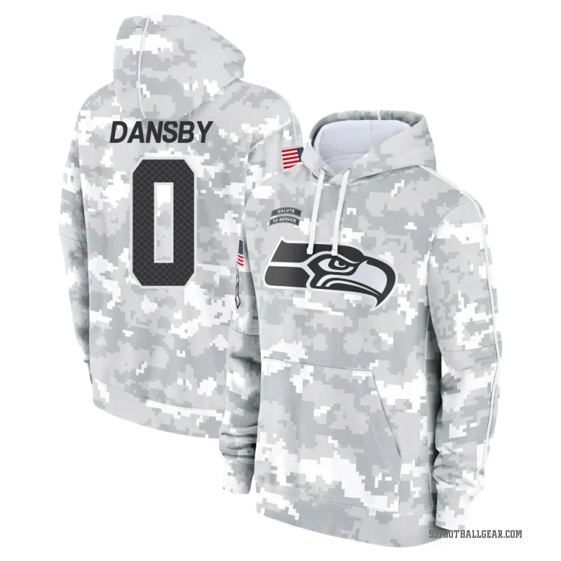Michael Dansby Youth Camo Seattle Seahawks Arctic 2024 Salute to Service Club Fleece Pullover Hoodie