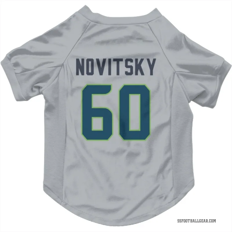 Michael Novitsky  Gray Seattle Seahawks  Cat & Dog Pet Jersey