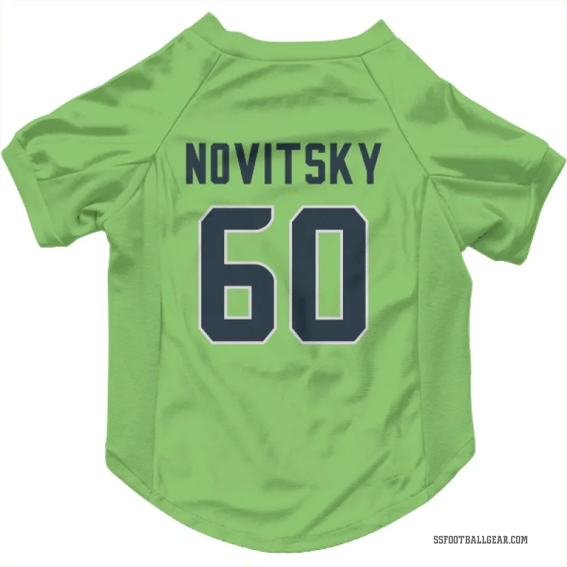 Michael Novitsky  Green Seattle Seahawks   Neon  Cat & Dog Pet Jersey