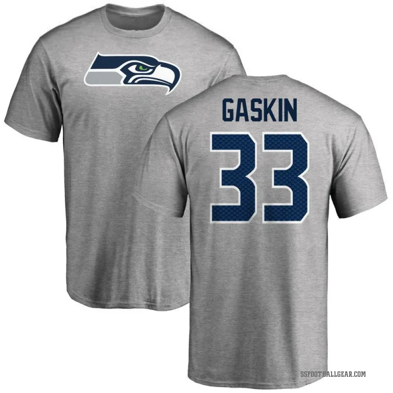 Myles Gaskin Men's Ash Seattle Seahawks Logo T-Shirt -