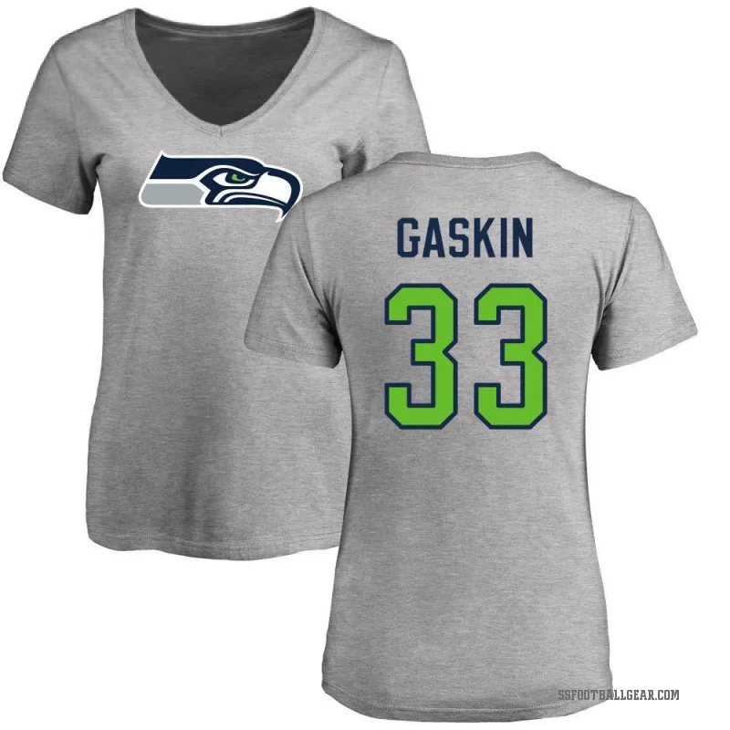 Myles Gaskin Women's Ash Seattle Seahawks Logo Slim Fit T-Shirt -