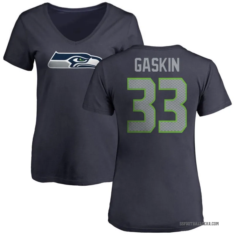 Myles Gaskin Women's Navy Seattle Seahawks Logo Slim Fit T-Shirt -