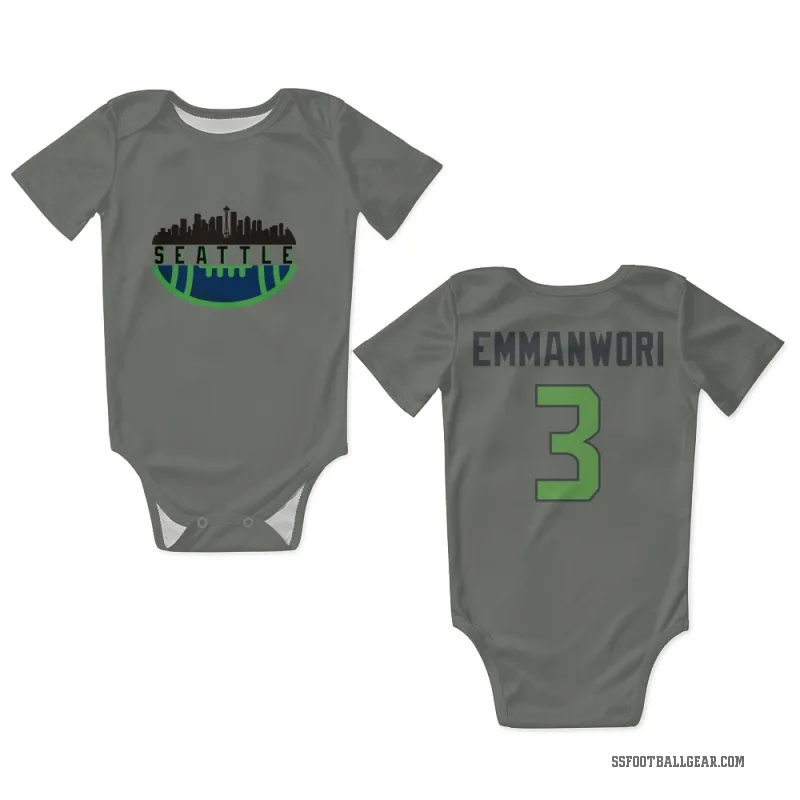 Nick Emmanwori  Green Seattle Seahawks   Gray Neon  Newborn & Infant Bodysuit