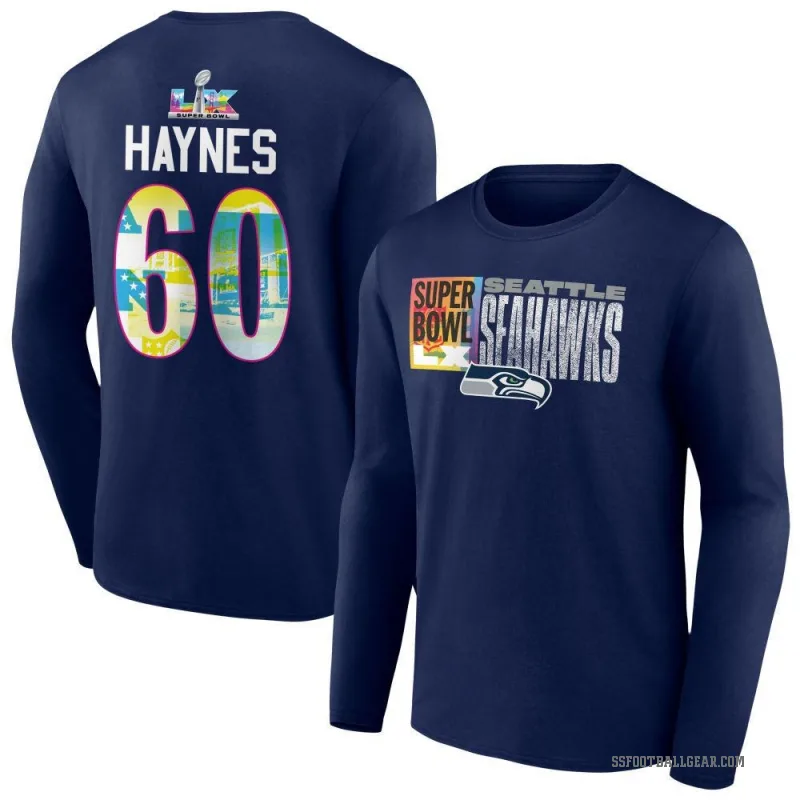 Phil Haynes Men's Navy Seattle Seahawks Super Bowl LX Long Sleeve T-Shirt