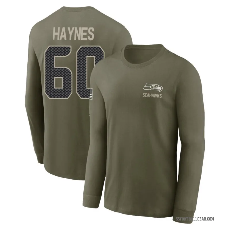 Phil Haynes Men's Olive Seattle Seahawks 2025 Salute to Service Sideline Long Sleeve T-Shirt