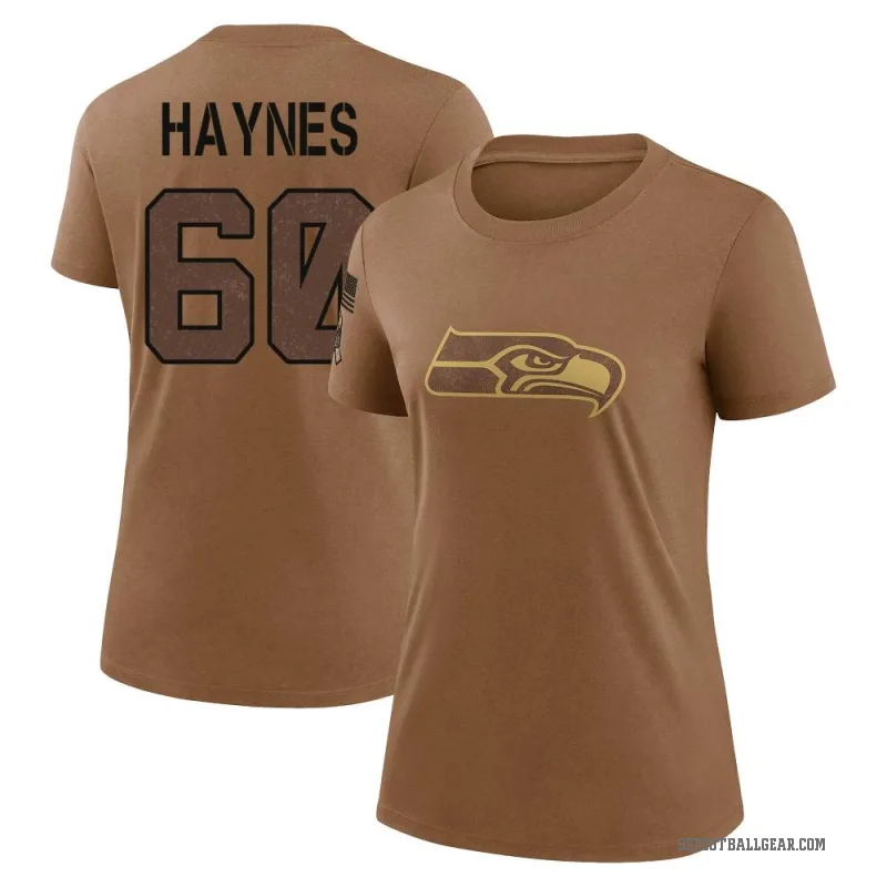 Phil Haynes Women's Brown Seattle Seahawks 2023 Salute To Service Performance T-Shirt
