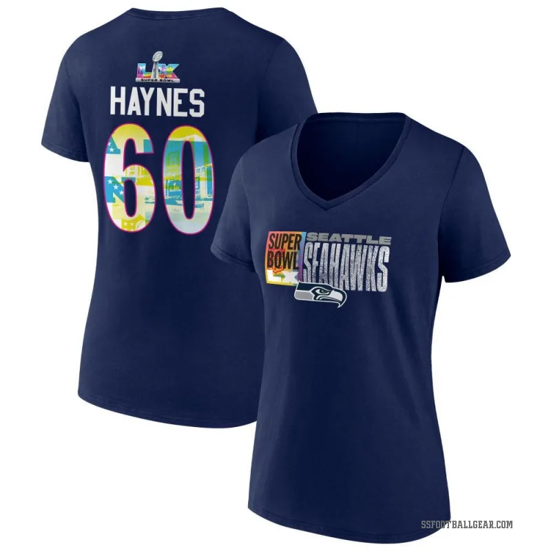 Phil Haynes Women's Navy Seattle Seahawks Super Bowl LX V-Neck T-Shirt