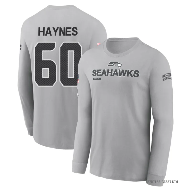 Phil Haynes Youth Gray Seattle Seahawks 2024 Salute to Service Long Sleeve T-Shirt