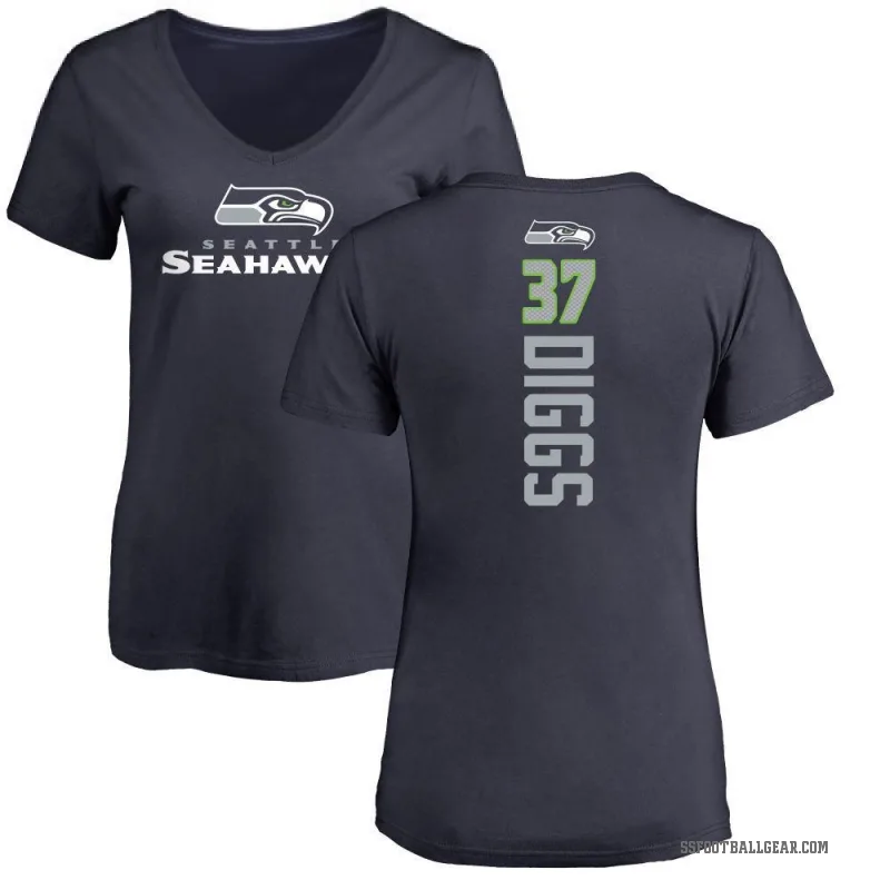Quandre Diggs Women's Navy Seattle Seahawks Backer Slim Fit T-Shirt -