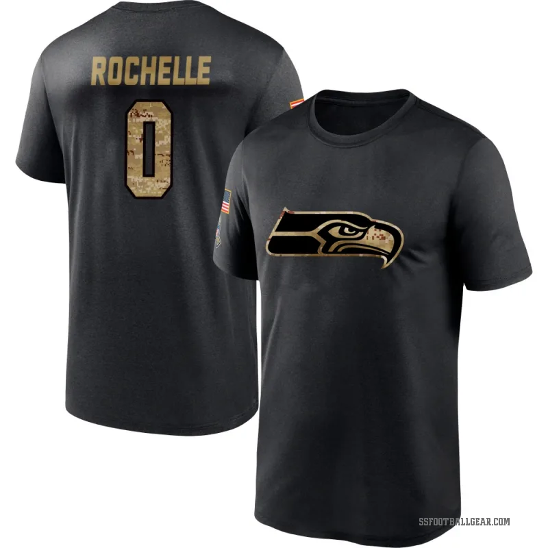 Rashad Rochelle Men's Black Seattle Seahawks 2020 Salute To Service Performance T-Shirt