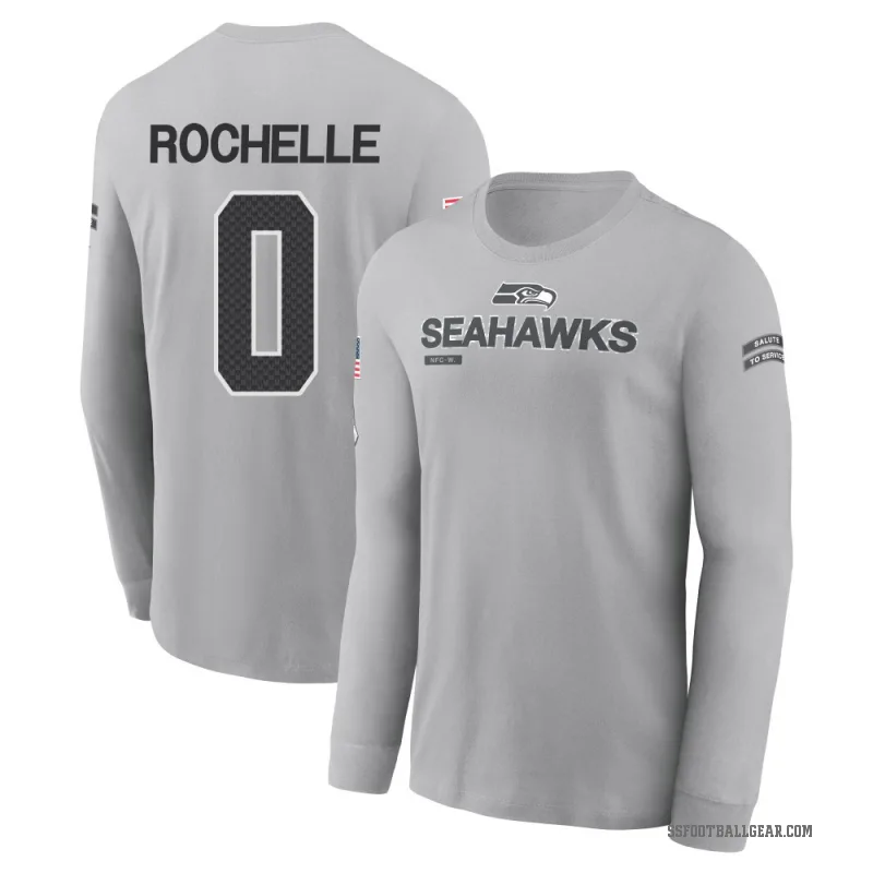Rashad Rochelle Men's Gray Seattle Seahawks 2024 Salute to Service Long Sleeve T-Shirt