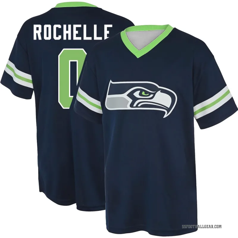 Rashad Rochelle Men's Navy Seattle Seahawks Game Day V-Neck T-Shirt