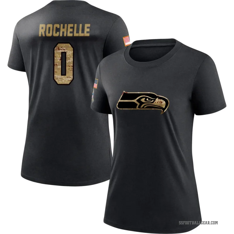 Rashad Rochelle Women's Black Seattle Seahawks 2020 Salute To Service Performance T-Shirt