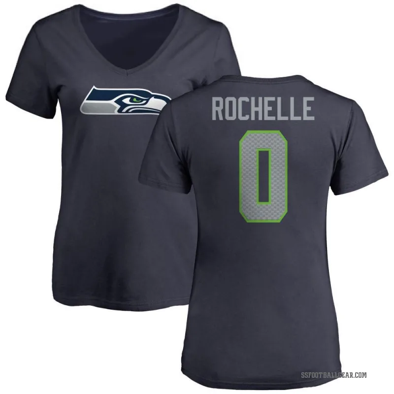 Rashad Rochelle Women's Navy Seattle Seahawks Logo Slim Fit T-Shirt -
