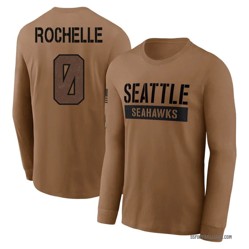 Rashad Rochelle Youth Brown Seattle Seahawks 2023 Salute To Service Long Sleeve T-Shirt