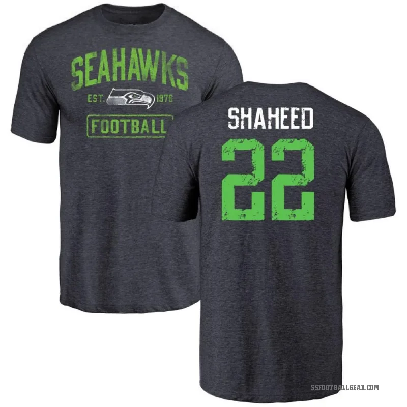 Rashid Shaheed Men's Navy Seattle Seahawks Distressed T-Shirt