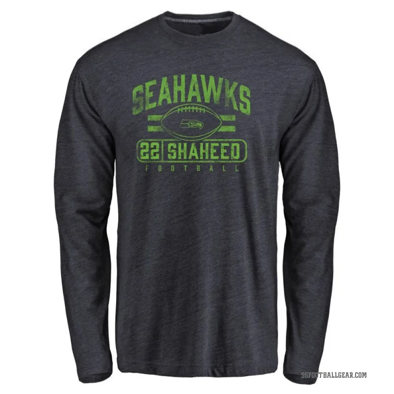 Rashid Shaheed Men's Navy Seattle Seahawks Flanker Long Sleeve T-Shirt -