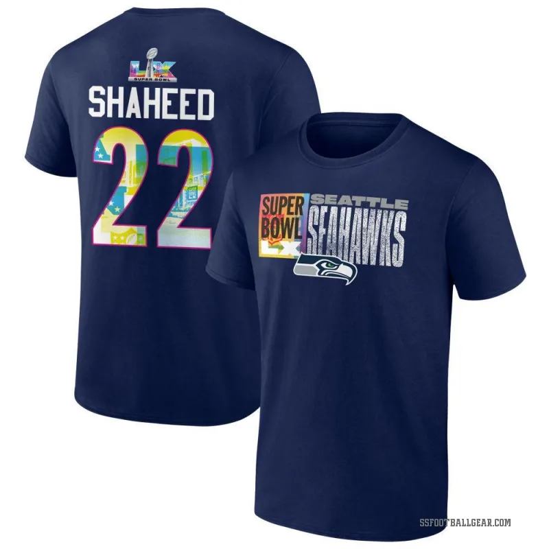 Rashid Shaheed Men's Navy Seattle Seahawks Super Bowl LX T-Shirt