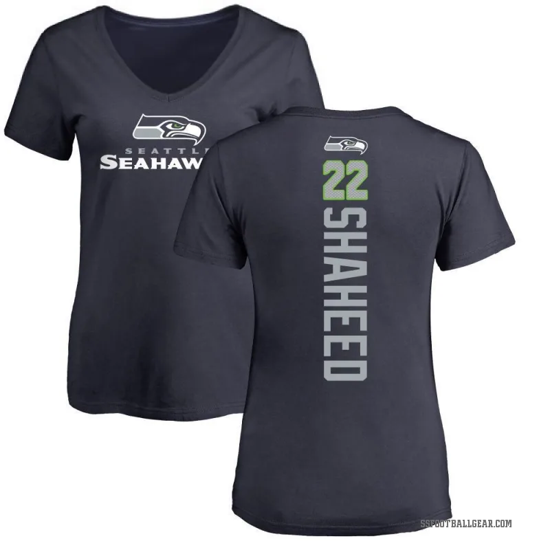 Rashid Shaheed Women's Navy Seattle Seahawks Backer Slim Fit T-Shirt -