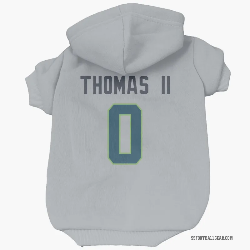 Rodney Thomas II  Gray Seattle Seahawks  Cat & Dog Pet Hoodie