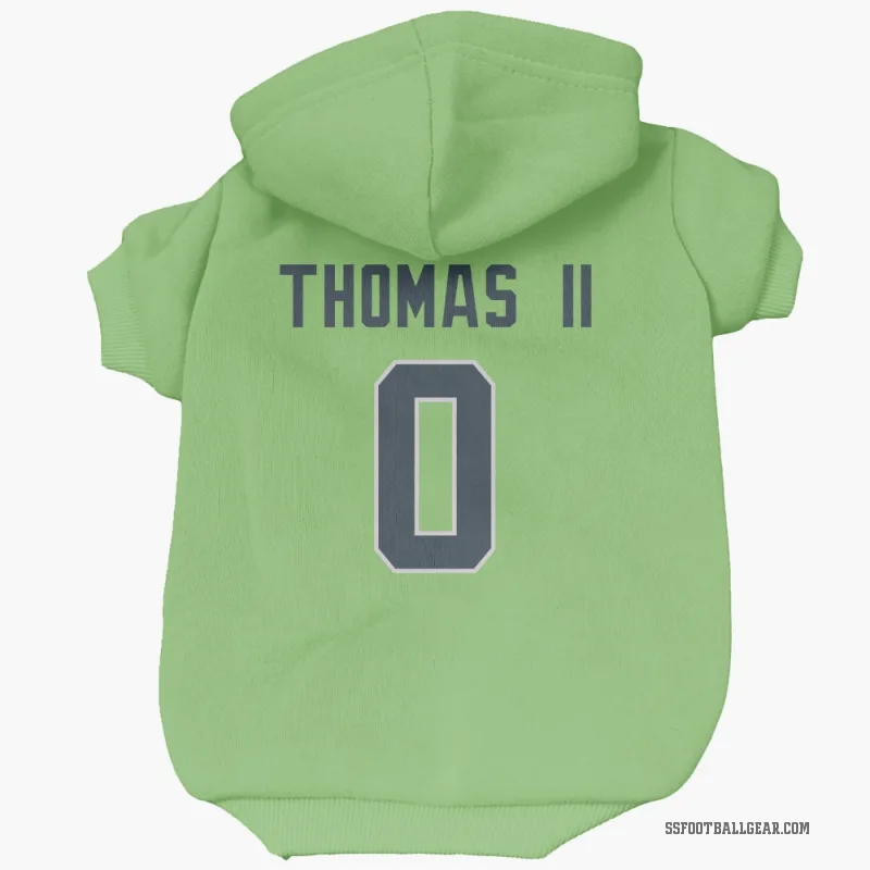 Rodney Thomas II  Green Seattle Seahawks   Neon  Cat & Dog Pet Hoodie