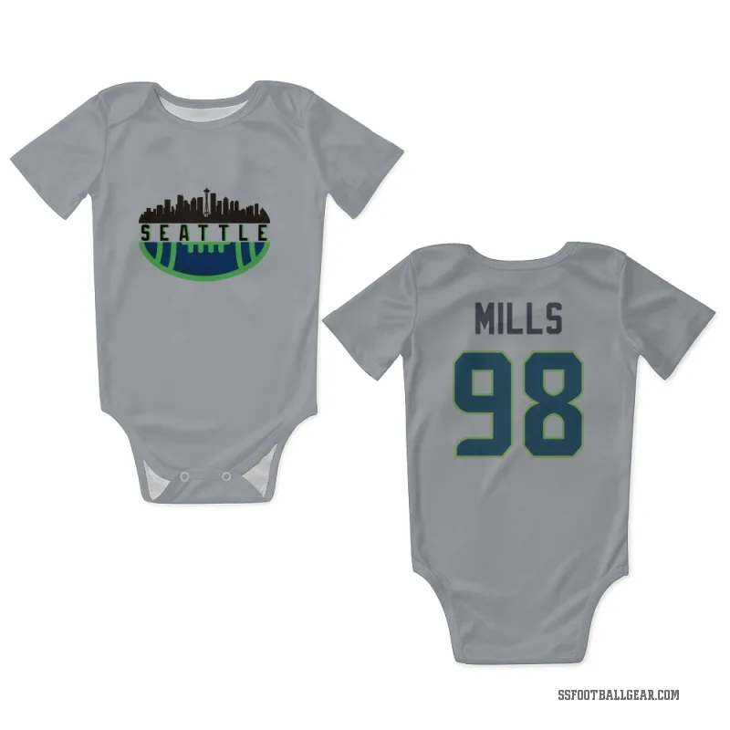 Rylie Mills  Gray Seattle Seahawks  Newborn & Infant Bodysuit