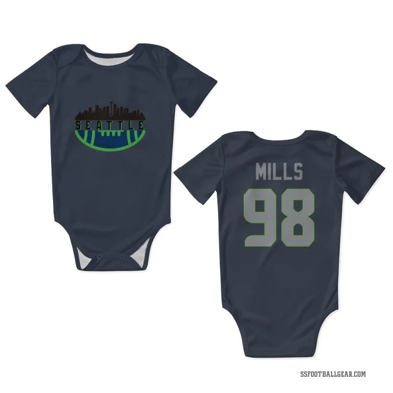 Rylie Mills  Navy Seattle Seahawks  Newborn & Infant Bodysuit