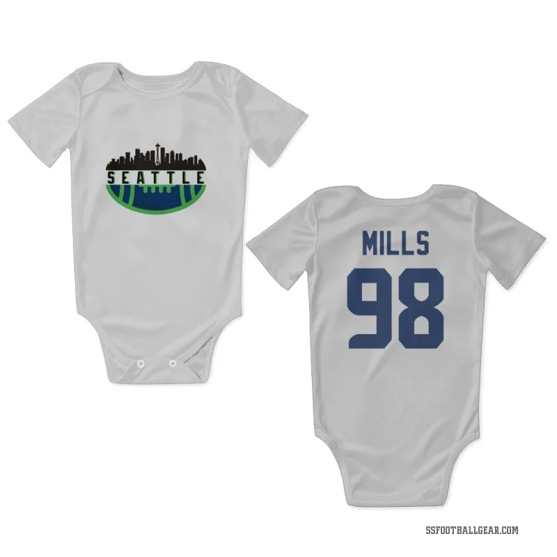 Rylie Mills  White Seattle Seahawks  Newborn & Infant Bodysuit