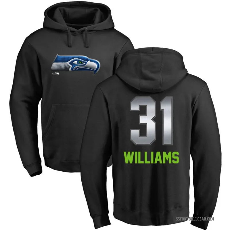 TaMerik Williams Men's Black Seattle Seahawks Midnight Mascot Pullover Hoodie