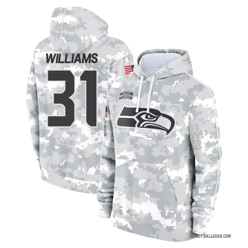 TaMerik Williams Men's Camo Seattle Seahawks Arctic 2024 Salute to Service Club Fleece Pullover Hoodie