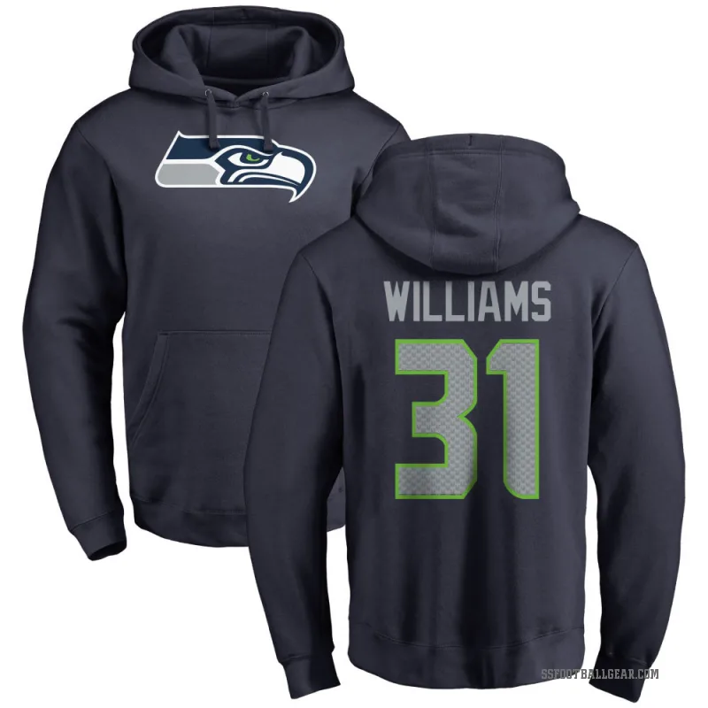 TaMerik Williams Men's Navy Seattle Seahawks Pro Line Logo Pullover Hoodie