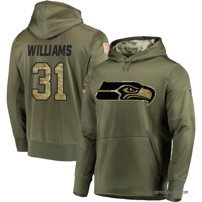 TaMerik Williams Men's Olive Seattle Seahawks Salute to Service Pullover Hoodie