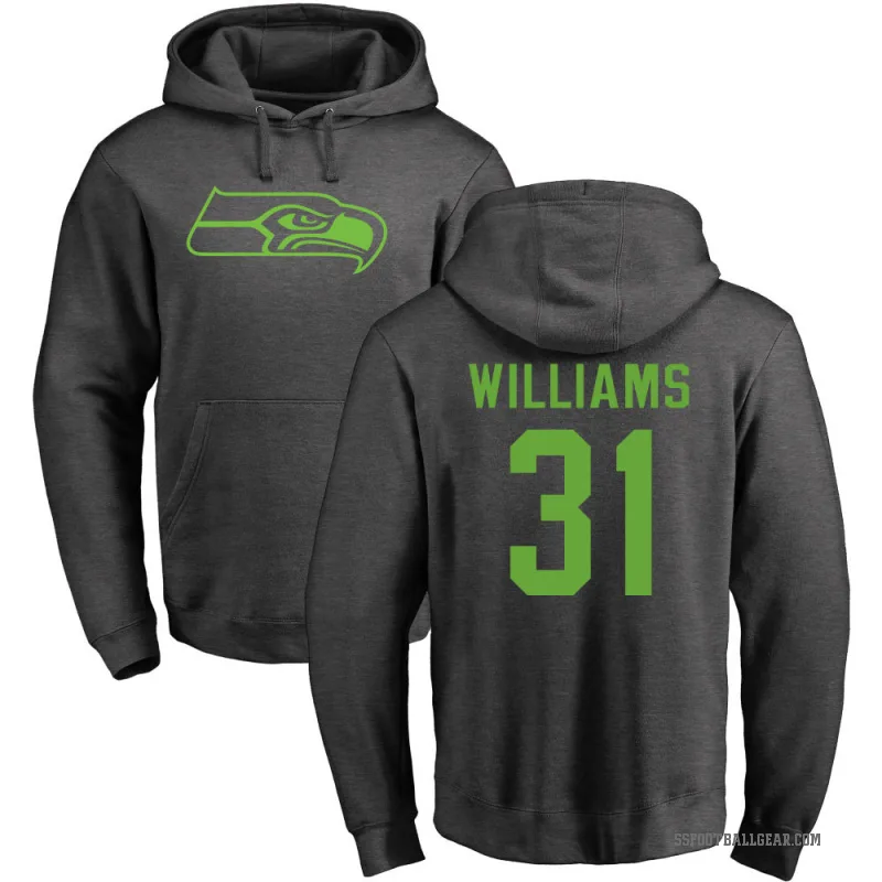 TaMerik Williams Men's Seattle Seahawks Pro Line by Branded Ash One Color Pullover Hoodie