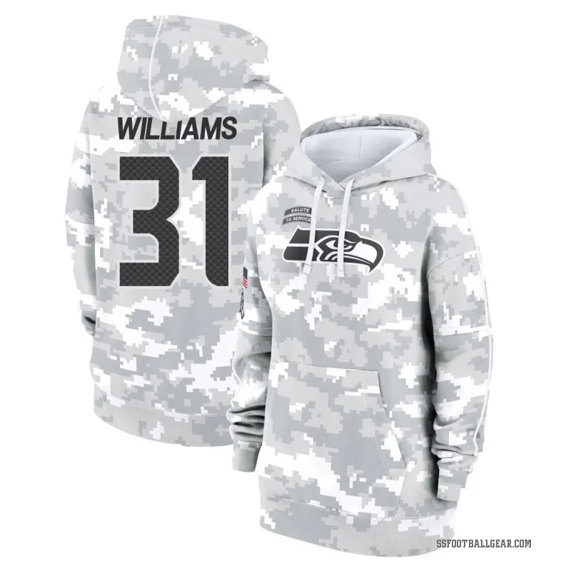 TaMerik Williams Women's Camo Seattle Seahawks Arctic 2024 Salute to Service Club Fleece Pullover Hoodie