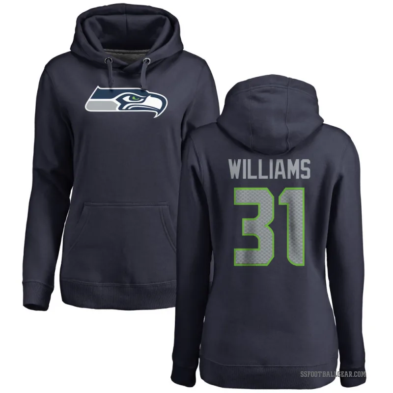 TaMerik Williams Women's Navy Seattle Seahawks Pro Line Logo Pullover Hoodie