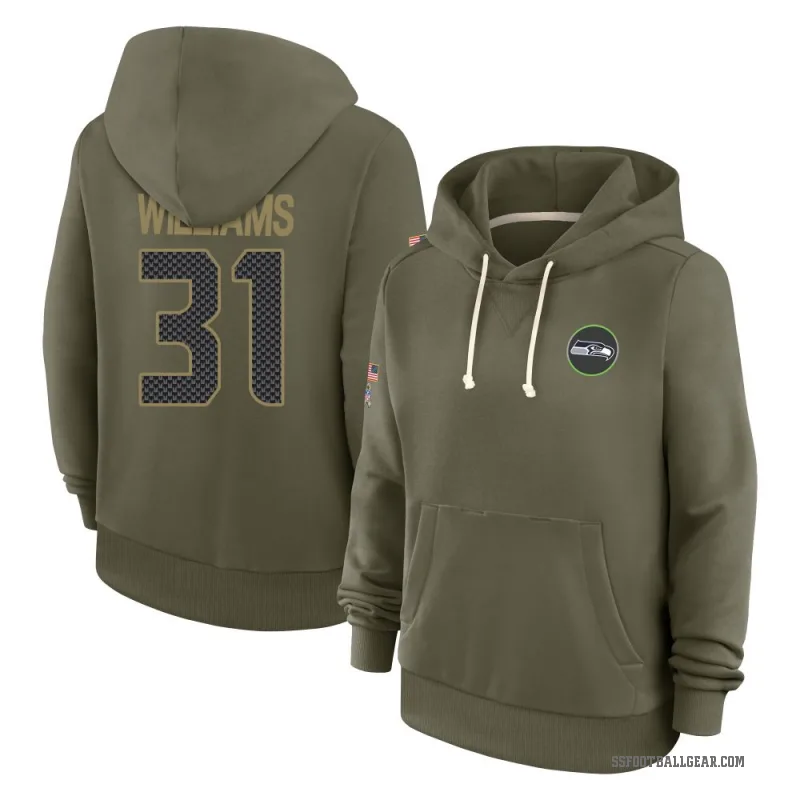 TaMerik Williams Women's Olive Seattle Seahawks 2025 Salute to Service Hoodie