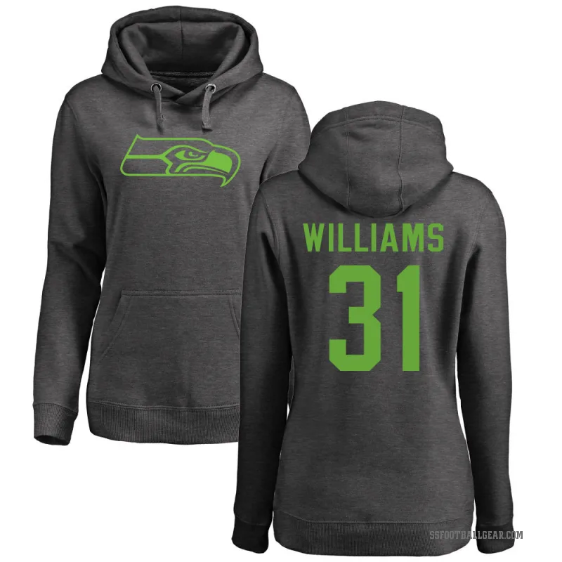 TaMerik Williams Women's Seattle Seahawks Pro Line by Branded Ash One Color Pullover Hoodie