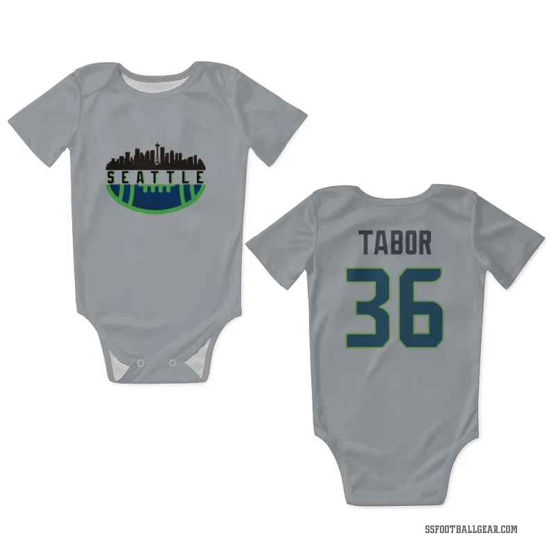 Teez Tabor  Gray Seattle Seahawks  Newborn & Infant Bodysuit