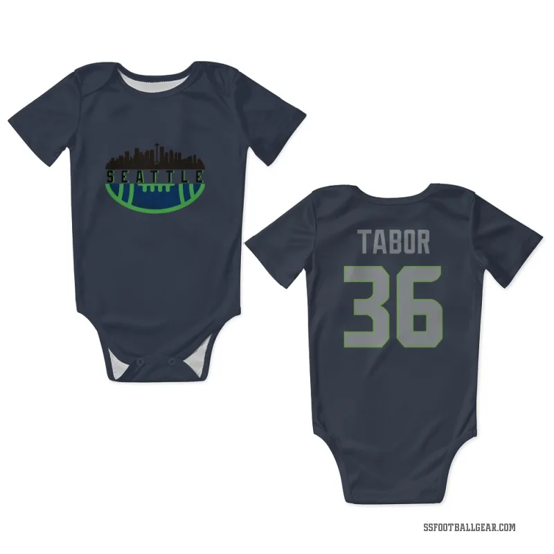 Teez Tabor  Navy Seattle Seahawks  Newborn & Infant Bodysuit