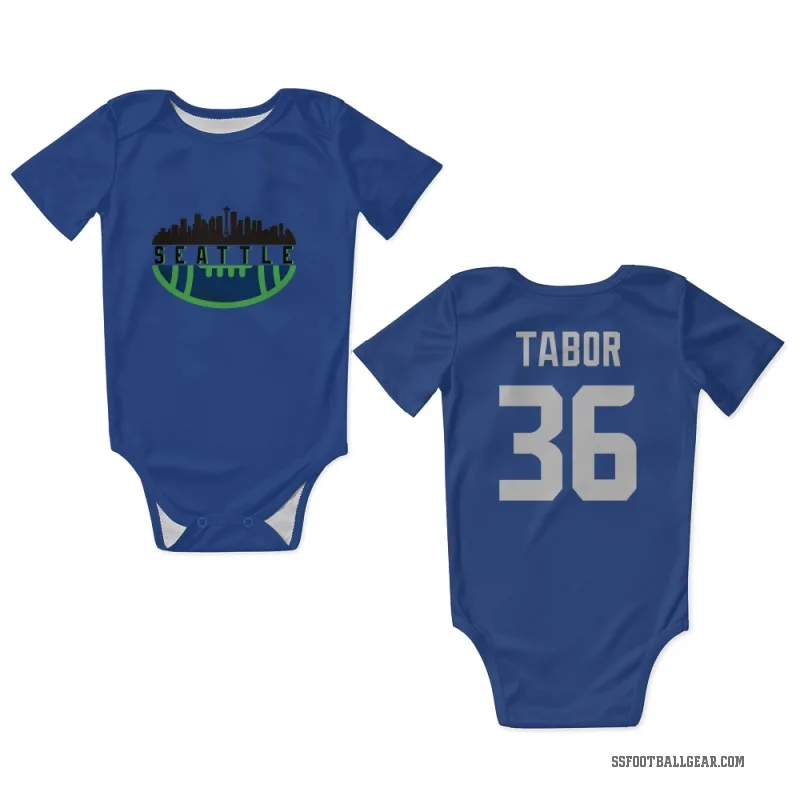 Teez Tabor  Royal Seattle Seahawks  Newborn & Infant Bodysuit