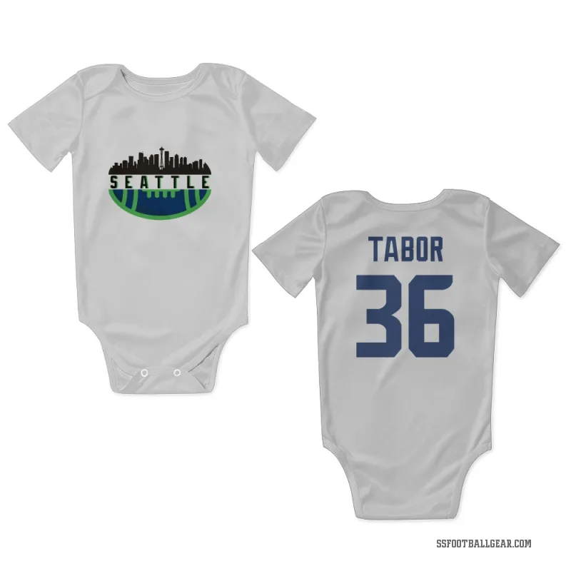 Teez Tabor  White Seattle Seahawks  Newborn & Infant Bodysuit
