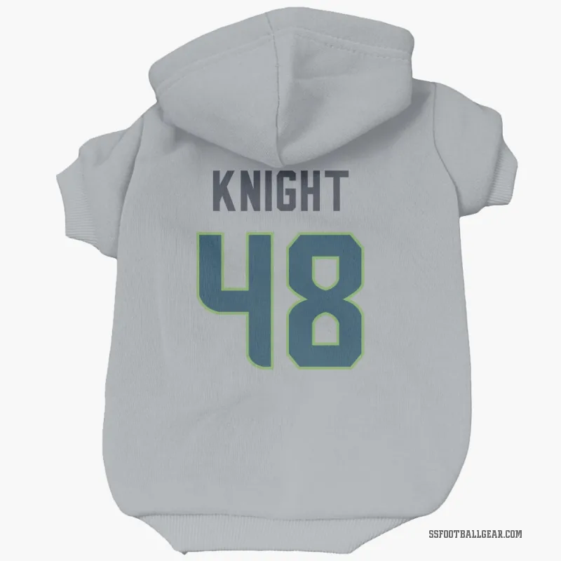 Tyrice Knight  Gray Seattle Seahawks  Cat & Dog Pet Hoodie