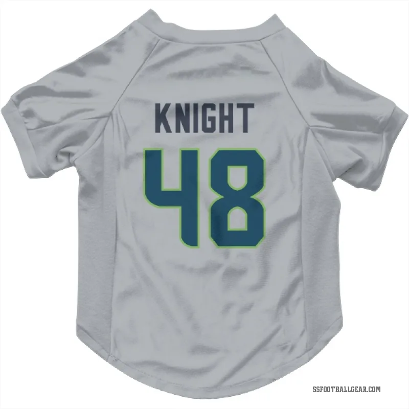 Tyrice Knight  Gray Seattle Seahawks  Cat & Dog Pet Jersey