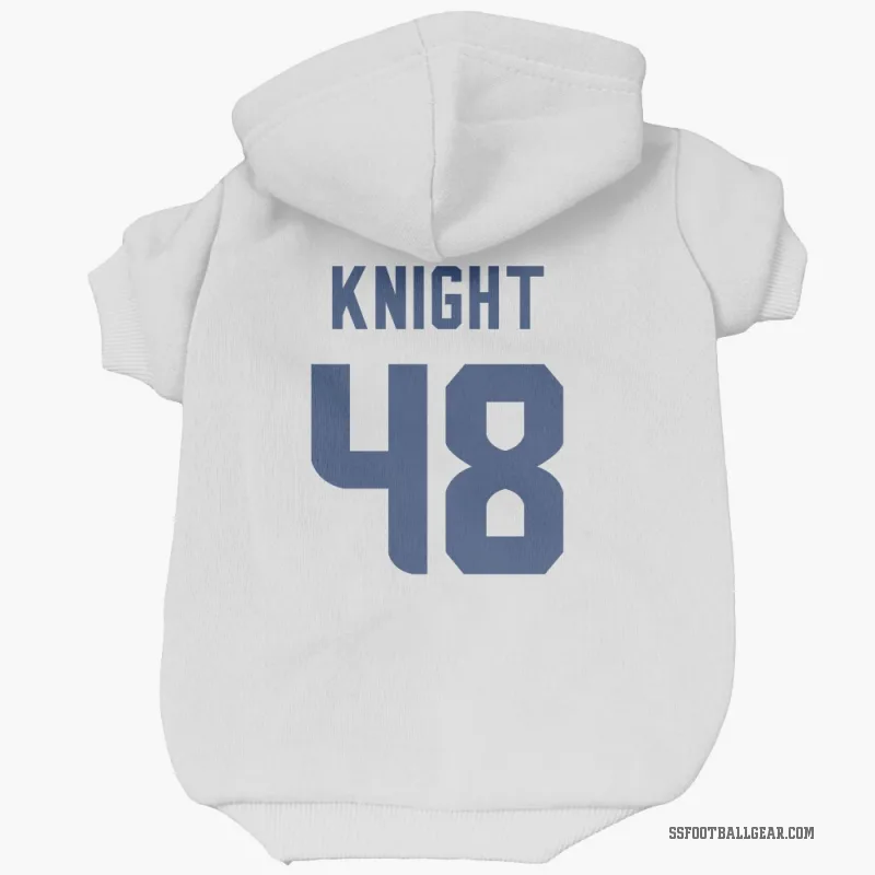 Tyrice Knight  White Seattle Seahawks  Cat & Dog Pet Hoodie