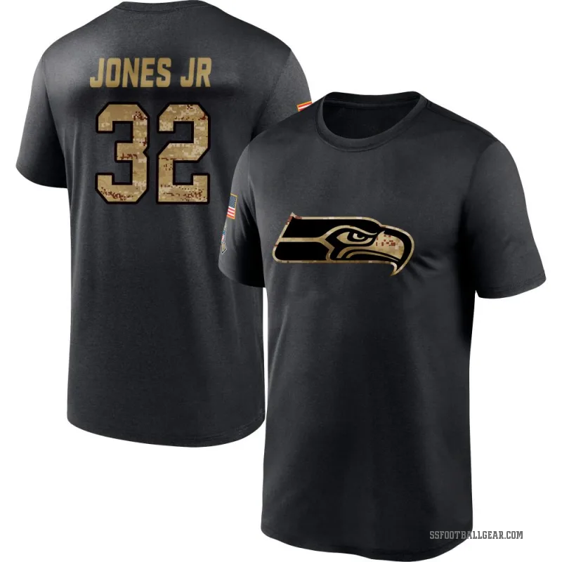 Velus Jones Jr. Men's Black Seattle Seahawks 2020 Salute To Service Performance T-Shirt